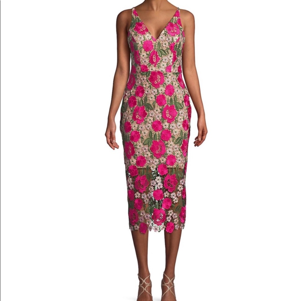 Xscape floral embroidered midi dress